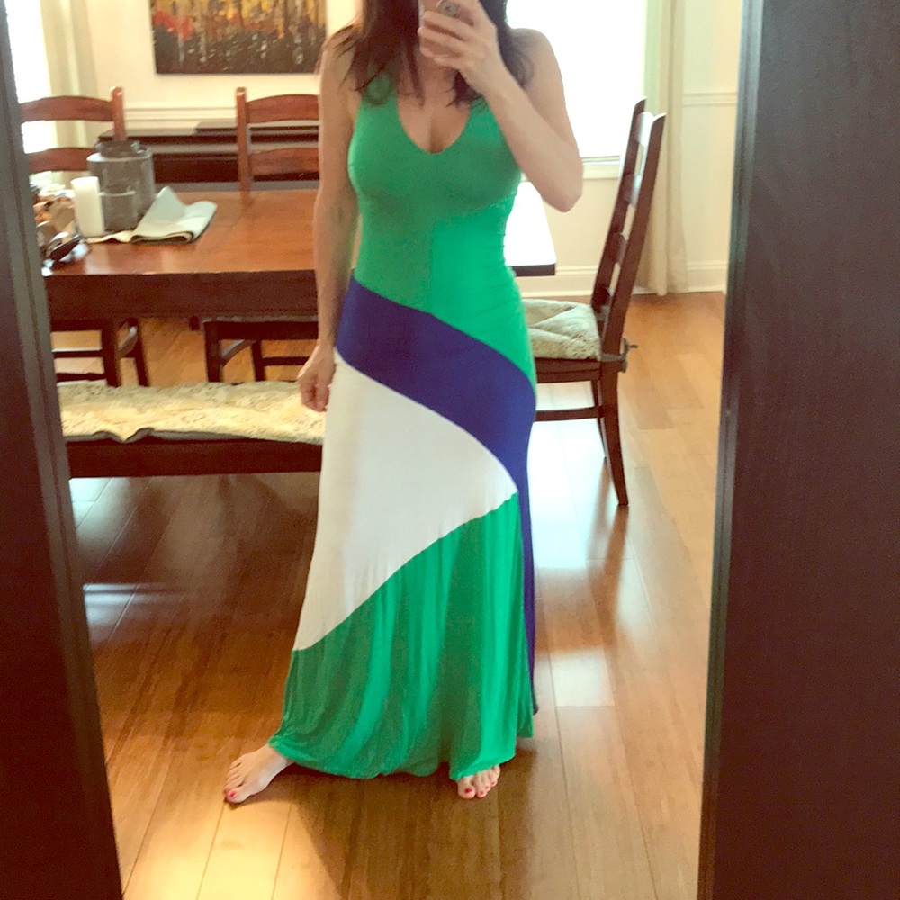 Bebe maxi colorblock dress XS